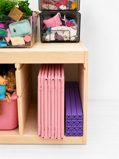 SnapScenes packed down onto a shelf